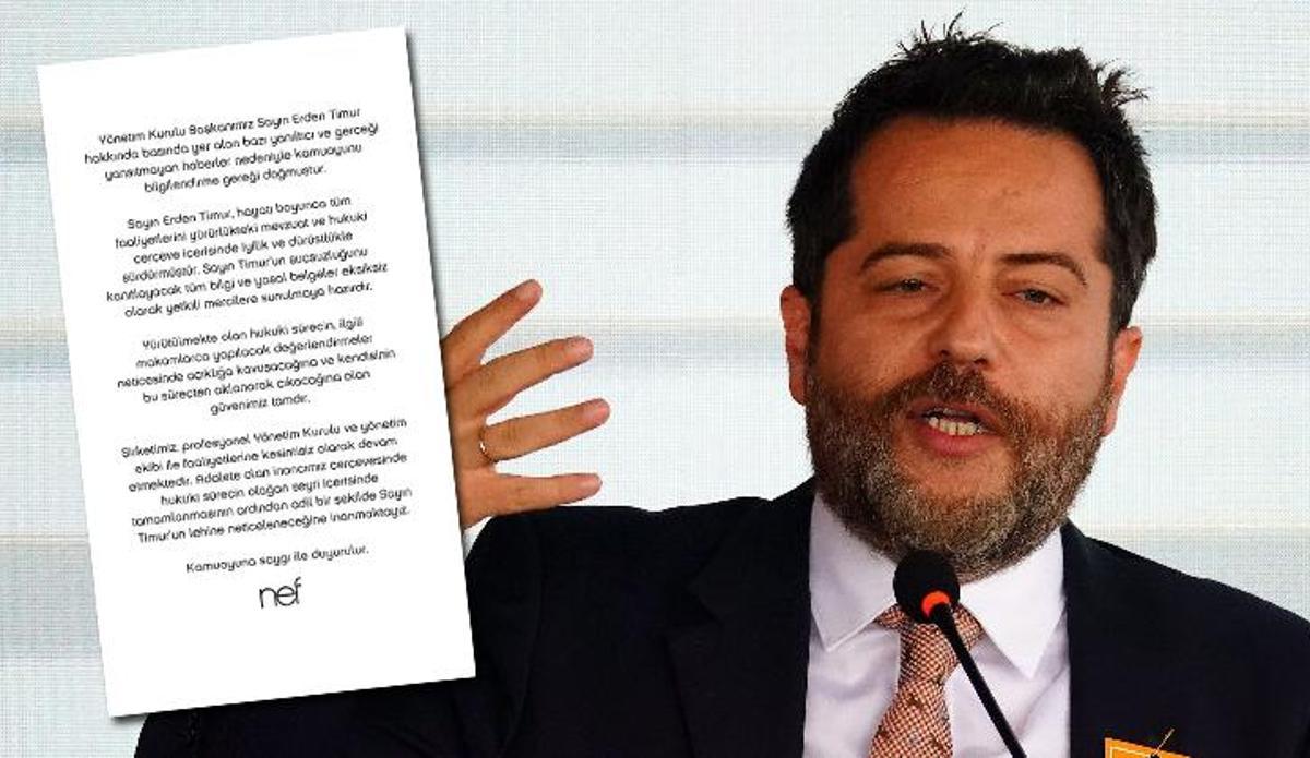NEF'ten Erden Timur açıklaması: 'Tüm yasal belgeler hazırdır'