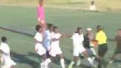 Afrika'da oynanan maça kadınların kavgası damga vurdu!