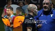 Galatasaray-Lazio maçında olay! Rakibinin boğazına yapıştı, şok sakatlık