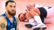 Belgrad'da kabus; Mike James sakatlandı! Anadolu Efes'in yıldızı sedyeyle çıktı