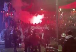 Trabzonsporlu taraftarlar galibiyeti çoşkuyla kutluyor! (VİDEO)