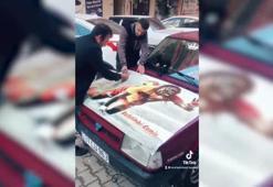 Galatasaray'lı taraftar aracına Bafetimbi Gomis resmi kaplattı…