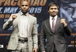Mayweather ve Pacquiao maç öncesi buluştu
