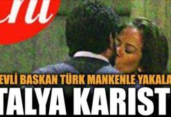 Evli başkan Türk mankenle yakalandı!