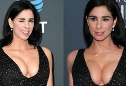 Sarah Silverman'ın dekoltesi olay oldu!