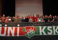 Pınar Karşıyakalı basketbolcular Yaşarlı öğrencilerle buluştu