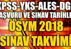 ÖSYM 2018 sınav takvimi - YKS, KPSS, ALES, DGS, YDS, e-YDS, EKPSS, İSG, TUS sınav ve başvuru tarihleri