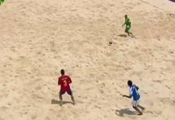 Plajda muhteşem gol