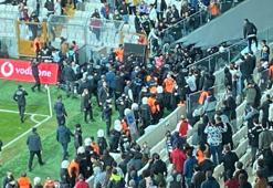 Beşiktaş-Trabzonspor maçında gerginlik! Polis müdahale etti...