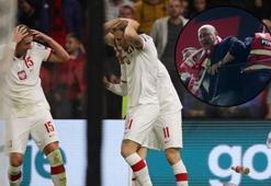 Arnavutluk-Polonya maçında olay! Sahaya yabancı madde yağdırdılar...