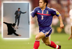 Efsane futbolcu fotoğraf çekiminde dayanamadı ve topa kaydı!