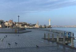 Üsküdar Meydanı ve sahilinde corona virüsü sessizliği