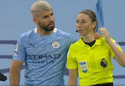 Aguero'dan kadın yardımcı hakeme yönelik olay yaratan hareket