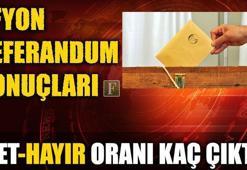 Afyon referandum sonuçları 2017 (Afyon Evet-Hayır oranı kaç çıktı?)
