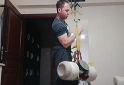 Bilek Güreşçiler, evlerinin çatılarında çalışıyorlar