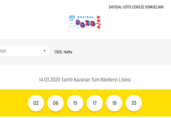 Sayısal Loto sonuçları - 14 Mart 2020