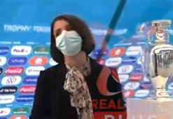 Euro 2020 kupası yere düştü! Az kalsın kırılıyordu…