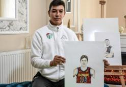 Kara kalem çizimleriyle genç sporculara destek olmayı hedefliyor