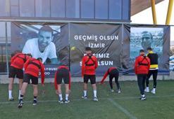 Göztepeli futbolcular, Ali Çağın Kaygusuz ve Alp Cengiz'i andı