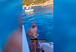 Yıldız futbolcu Sergio Agüero, lüks yatında duş aldı! O anlar çok konuşuldu...