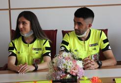 Gelinlik ve damatlık yerine hakem forması giyen çift sosyal medyada çok konuşuldu!