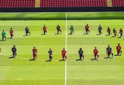 Liverpool'lu futbolcular George Floyd için diz çöktü