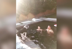 Köpeğiyle böyle antrenman yapmıştı!
