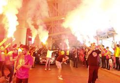 Galatasaray'a Ankara'da coşkulu karşılama! VİDEO