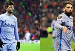 Galatasaray taraftarını çıldırtan ikili: Pique - Jordi Alba (Galatasaray Barcelona)