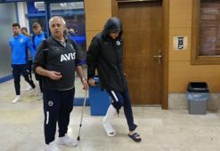 Fenerbahçe'de Miguel Crespo, koltuk değnekleriyle havalimanına geldi