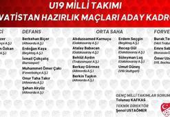 Genç millilerin aday kadrosu belli oldu