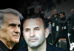 Beşiktaş-Galatasaray maçında gergin anlar! Şenol Güneş ve Okan Buruk...