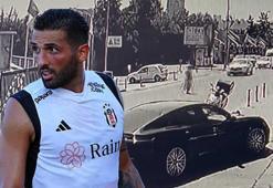 Beşiktaşlı futbolcu Umut Meraş'ın yaptığı kaza anı güvenlik kamerasında!