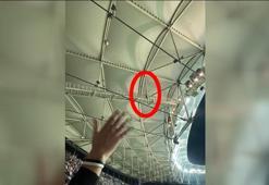 Beşiktaş taraftarı stadın çatısına çıktı, üçlü çektirdi!
