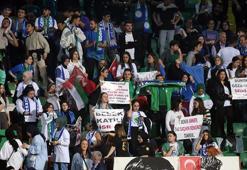 Çaykur Rizespor - Galatasaray maçında Filistin'e büyük destek