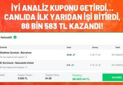 İyi analiz kuponu getirdi… Canlıda ilk yarıdan işi bitirdi, 88 bin 563 TL kazandı!