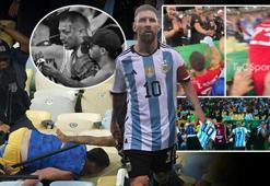 Brezilya - Arjantin maçında tribünler karıştı! Messi takımı sahadan çekti!