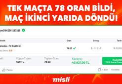 Tek maçta 78 oran bildi, maç ikinci yarıda döndü!