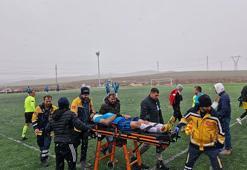 Kafa topuna çıkan amatör futbolcu boynunun üzerine düştü: Tedavi altına alındı