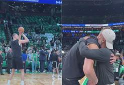 Kristaps Porzingis, üçlük sevincini Pep Gurdiola ile yaşadı!