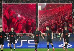 Benfica, Barcelona maçında tribünde sevinme yarışı