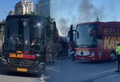 Galatasaray ve Kayserispor şampiyonluk maçı için stada ulaştı