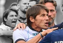 Antonio Conte'nin gözü döndü sahaya daldı! Napoli-Olympiakos maçını karıştıran hareket