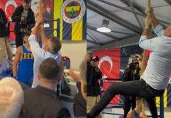 Fenerbahçe Başkanı Sadettin Saran hünerlerini sergiledi: Halata tırmandı