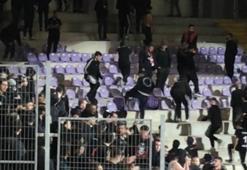 Afyonspor - Eskişehirspor maçında istenmeyen olaylar