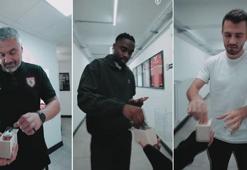 Samsunspor'da 'örümcek şakası' eğlencesi