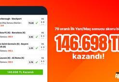 4 maçta 2.267 oran yakaladı, 75 TL’ye 146.698 TL kazandı!