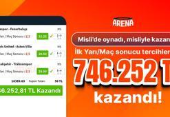 3 maçın İlk Yarı/Maç sonucu skoru bildi! 50 TL’ye 746.252 TL kazandı...