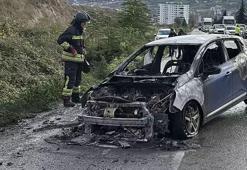 Samsunspor’un yıldızı Musaba’nın otomobili alevler içinde kaldı!