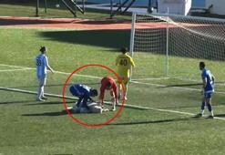 Sahaya köpek girdi, kalenin önünde uyuya kaldı! Gülümseten anlar